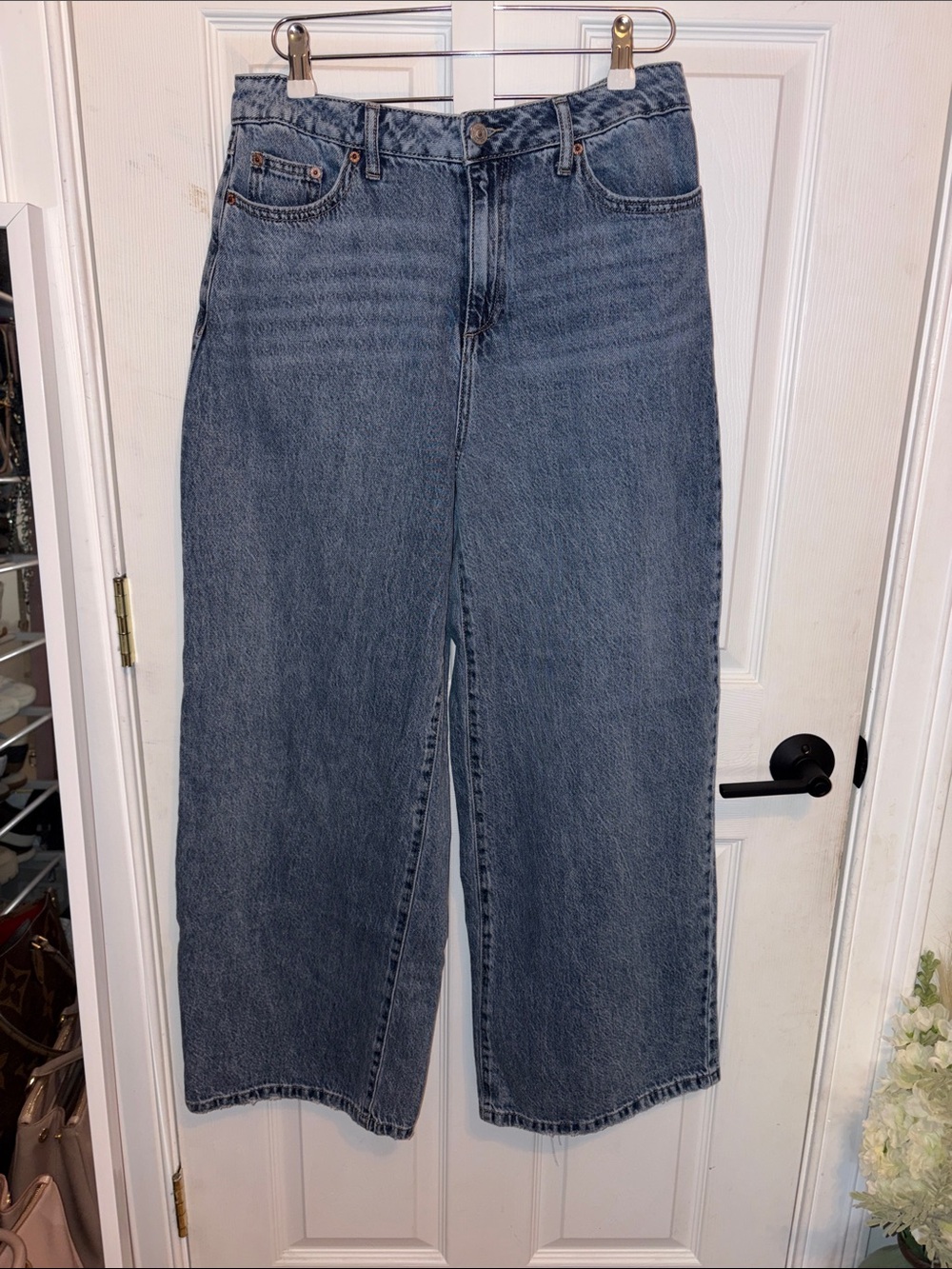 Rewash Wide-Leg High-Rise Jeans - Denim Blue